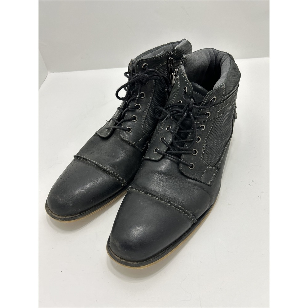 Men's Steve Madden Jensunn black Leather side Zip Combat Boots Men's Size 11